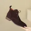 ¡Diseño único! ¡Absolutamente impresionante! Botines estilo francés con tacón bajo y cordones en la parte delantera, un look retro