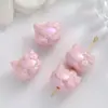 Joyería de Gato Gatito de Chocolate Resina Linda Imitación Rosa Galleta Pegamento de Crema Luminoso Pasador Accesorios DIY