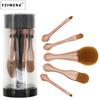 Yicolor nuevo 5 cintura pequeña piruleta profesional suave juego de brochas de maquillaje barril de almacenamiento de brochas herramientas de belleza