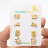 Cross-border novo bonito dos desenhos animados gatinho todos- combinar brincos doce e fresco combinação terno orelha jóias em estoque atacado
