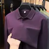Camisa polo de manga larga de algodón piqué hexagonal para hombre, nuevo estilo de otoño, cuello camisero, color liso, casual, transpirable, camiseta para hombre hecha a medida