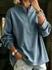 Sudadera de Medio Zip con Cuello Alto Estilo Europeo y Americano para Mujer, Otoño 2026, Corte Holgado, Hombros Caídos, Manga Larga, Jersey, Top Casual Versátil