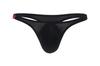 Tanga de seda fina convexa en forma de U para hombre, ropa interior sexy de cintura baja, E044