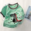 2026 Camiseta Infantil Manga Curta Algodão Puro Menino Desenho Menina Verão Estilo Coreano Peça Única Roupas Infantis Camiseta Atacado