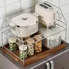 Estante de Almacenamiento para Cocina, Estante para Colocar Microondas, Horno y Arrocera en la Parte Superior del Refrigerador, Estante Retráctil Multifuncional para Almacenamiento de Ollas