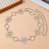Cadena de Cintura Cruzada Europea y Americana de Luna y Estrella, Cadena para el Vientre para Mujeres, Cadena Corporal de Metal Retro, Accesorio de Cinturón de Moda para Chicas