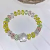 Pulseira de Contas Coloridas Multifacetadas de Cristal Estilo Chinês, Acessório de Pulseira Combinando Estilo Antigo Personalizado da Moda Retro