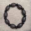 Pulsera de Cuentas Cilíndricas de Palo de Rosa Negro Fragante de 12 mm, Palo de Sándalo de Sangre de Alta Densidad, Palo de Sándalo Verde, Palo de Sándalo Morado
