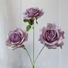 Flores de Rosa Artificiales, Rosas de Montaña Nevada de 3 Cabezas, Flores para Decoración de Bodas, Hogar, Hotel, Flores Falsas al por Mayor Transfronterizas, Flores Artificiales