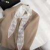 Estilo Coreano Primavera y Verano Nuevo Flor Larga Tira Collar Bufanda de Seda Cinturón para el Cabello del Cuello Bufanda Delgada Collar de Cinta para Mujer Cinta