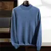 Suéter de Cachemira de Cuello Alto Nuevo para Otoño e Invierno Suéter de Lana Grueso Cálido para Hombre Capa Base Invierno Suéter de Cachemira de Cabra para Hombre