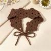 Faixa de cabeça de tricô floral estilo pastoral francês transfronteiriça europeia e americana, faixa de cabeça de flor de crochê feita à mão para meninas, perfeita para passeios e sessões de fotos