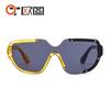 Gafas de sol de una pieza, distintivas y divertidas, de estilo hip hop, con decoración de estrellas y celebridades cibernéticas, gafas de sol modernas con personalidad callejera, gafas de moda 8721