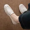 3cm~Estilo atemporal, novos sapatos baixos de couro legítimo para mulheres, com salto oculto, design slip-on retrô, mocassins estilo britânico