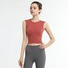 Chaleco deportivo sexy de color sólido europeo y americano para mujer, ajustado, elástico, de secado rápido, para correr, gimnasio, yoga