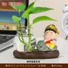 Dios Guardián del Zodiaco Chino Rábano Verde Florero Hidropónico Adorno Zhong Kui Dios de la Riqueza Bodhisattva Decoración de Escritorio de Oficina Adorno Cultural y Creativo