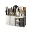 Caixa de Cosméticos Rotativa em Cilindro para Mesa Suporte de Armazenamento Porta-Batom Caneta para Bancada Suporte de Armazenamento para Papelaria Organizador de Mesa