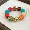 Conjunto de Pulseira e Colar Redondo Colorido de Acrílico Transfronteiriço Europeu e Americano Acessórios de Moda Boêmia de Design de Nicho