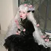 Peluca de Mujer 1m Cabello Rizado Súper Largo Lolita Ángel Blanco Cosplay Ola de Agua Rizo de Lana Estudio Fotográfico Peluca de Cabeza Completa