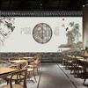 Papel de Parede Arquitetônico com Beiral Estéreo Estilo Chinês Mural para Hotel Estilo Chinês Box Restaurante de Hot Pot Sala de Chá Papel de Parede Fotográfico Estilo Antigo