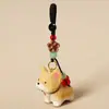 Llavero Colgante Escultura en Madera Hecha a Mano Cachorro Bulldog Francés Lindo Accesorio para Bolsa Regalo Creativo para Pareja