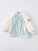Chaqueta de Béisbol Azul para Niñas 2026 Nueva Moda Estilo Coreano Abrigo Infantil Top para Bebé Disponible para Envío de Artículo Único