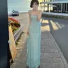 Vestido de Color Sólido Estilo Resort con Tira de Cinta Plisada para Mujer, Venta al por Mayor de Verano, Vestido Largo Bodycon de Ajuste Delgado de Alta Gama, Transfronterizo