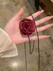 Serie Camelia Collar Gargantilla Hecho a Mano Rosa Estilo Francés Chanel Alta Ambientación Collar Dopamina
