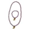 Lindo collar elástico con cuentas de colores, pulsera para niña, joyería, traje con colgante de unicornio de dibujos animados, regalo para el Día del Niño