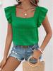 Ropa de Mujer de Comercio Exterior Transfronterizo Europeo y Americano 2024 Amazon Estación Independiente Primavera y Verano Nuevo Top Camisa con Volantes de Cuello Cuadrado