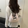 Bolso de Cubo Dulce Bolso de Mujer 2025 Nuevo Verano Bolso de Hombro con Lazo Literario Casual Portátil Bolso Tote