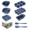Molde para Pastel de Chifón Molde de Silicona Grado Alimenticio Resistente a Altas Temperaturas Molde para Pan Tostado Juego de Moldes para Hornear