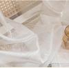 Tecido de Cortina Luxuoso Estilo Francês com Fio Dourado, Tecido Branco Transparente Que Deixa a Luz Passar Mas Não as Pessoas, Tecido Transparente para Janela no Atacado com Brilho Dourado