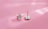 Suministro directo de fábrica de pendientes de plata esterlina s925 para mujeres japonesas y coreanas, ahorro de dulce coche, flor de trébol de cuatro hojas, pendientes populares de moda al por mayor