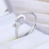 Anel de Prata Esterlina S925 6.3mm Redondo Seis Garras Artesanal DIY Transmissão Ao Vivo Douyin Luxo Leve Céu Estrelado Trajetória Cravejado Montagem Vazia