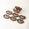 Posavasos Ruyi de madera de nogal con mariposa de nácar, alfombrilla aislante del calor de madera maciza, portavasos, alfombrilla antideslizante para taza de té de uso doméstico, accesorio para juego de té