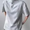 2026 Verão Novo Estilo Gola Henry Manga Curta Malha Waffle Ombro Normal Camiseta Estilo Americano Cor Sólida Casual Base Camisa Polo Atacado