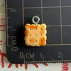 Lindo tamaño pequeño mini simulación pan resina DIY accesorios para joyería colgante colgante colgante llavero lote