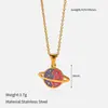 Collar Chenhe de Acero de Titanio para Mujer, Diseño que No se Desvanece, Colgante de Cadena, Joyería de Cadena para Clavícula de Acero Inoxidable, No se Desvanece en Verano