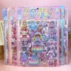 Pegatinas portátiles de princesa para niñas, dibujos animados, escena tridimensional, cambio de ropa, burbujas, pegatinas grandes, venta al por mayor