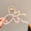 Pinza para el pelo grande de lunares estilo coreano para cabello grueso, pinza de tiburón dulce y elegante para la parte trasera de la cabeza, accesorio para el cabello de alta gama y exquisito