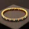 Pulsera Ojo de Diablo del Viento 4mm Circonita para Hombres y Mujeres Hip Hop Europeo y Americano Nuevo INS Capa Única Completa de Diamante Adornos de Mano Explosiones Venta al por Mayor