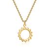 Collar con colgante de sol de acero inoxidable, nuevo, transfronterizo europeo y americano, personalizado, sencillo, con cadena de clavícula corta y diseño de girasol para mujer