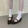 2026 Nuevo Estilo Retro Francés Diseño de Moño Piel Suave Zapatos de Calle para el Trabajo Cuadrados Elegantes Versátiles