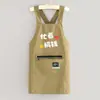 Delantal simple resistente al agua para uso en la cocina y el hogar, elegante delantal de cintura para adultos, adecuado para comer y trabajar, no necesita atarse, ropa de trabajo con logo impreso