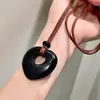 Collar de Corazón de Cristal de Piedra Natural para Mujer, Cadena Larga Vintage para Clavícula, Cadena para Suéter de Piedra Ojo de Tigre, Accesorio de Cuello de Verano