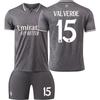 2425 Camiseta del Real Madrid gris traje de fútbol para dos hombres No. 7 Vinicius niños adultos 9 mbape transfronterizo