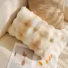 Capa de Almofada Decorativa Vintage Retro de Pelo de Coelho Bolha Cor Creme para Sofá de Sala de Estar, Cama, Janela de Canto, Almofada Lombar