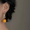 Pendientes de Gancho para Oreja Flor Eterna para Mujer Pendientes de Diseño de Nicho de Lujo Ligero Estilo Retro Hong Kong Elegante Lazo Pendientes de Zirconia Rosa
