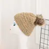 Chapéu de tricô com ponto de bolinha inverno quente bola de lã boné de lã boné monocromático atacado chapéu de curling ao ar livre